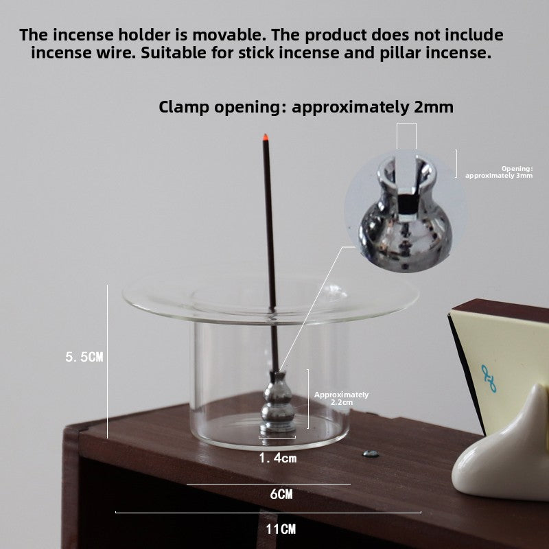 Glass & Stainless Steel Incense Holder