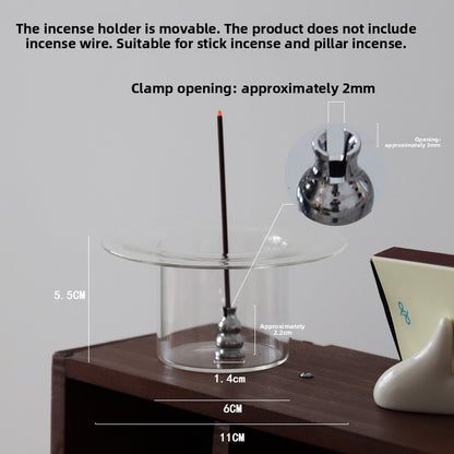 Glass & Stainless Steel Incense Holder