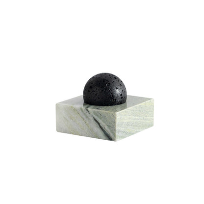Black Lava Rock Stone Diffuser with Marble Base
