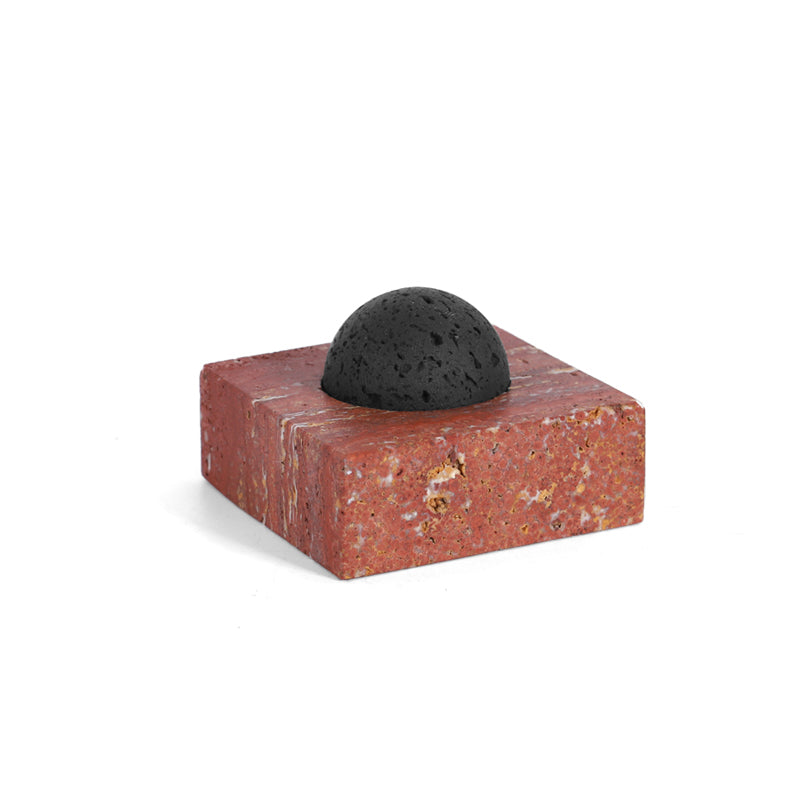 Black Lava Rock Stone Diffuser with Marble Base