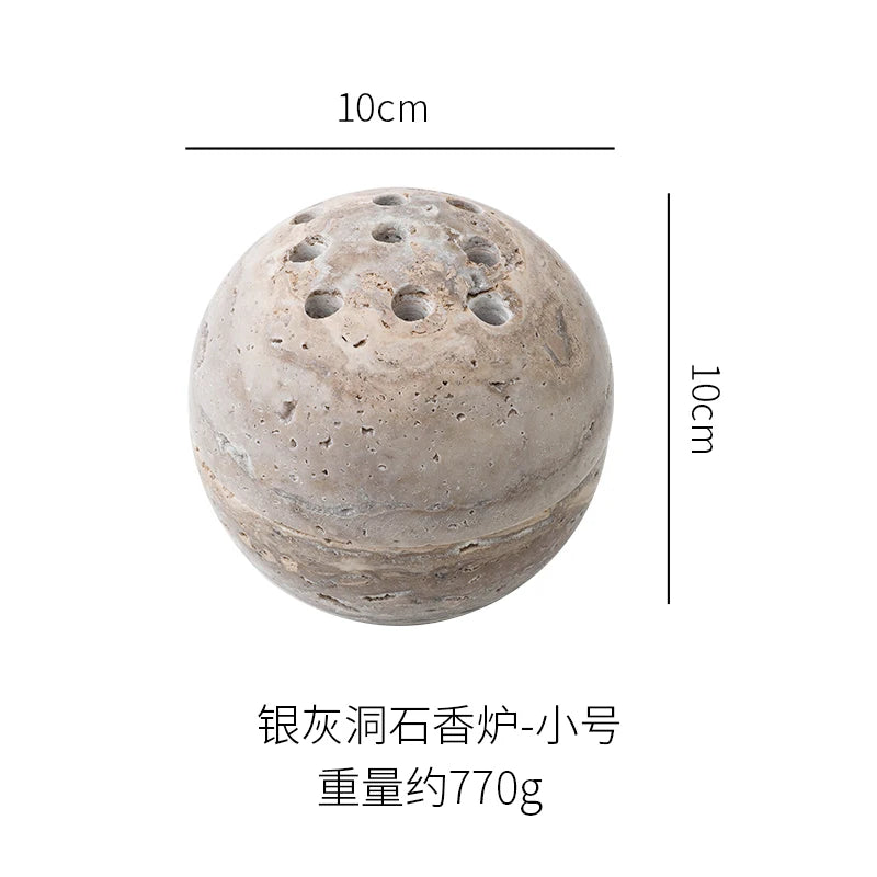Natural Yellow Cave Stone Incense Burner European Style Marble Oil Burner
