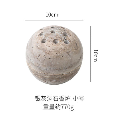 Natural Yellow Cave Stone Incense Burner European Style Marble Oil Burner