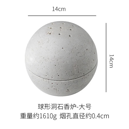 Natural Yellow Cave Stone Incense Burner European Style Marble Oil Burner