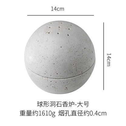Natural Yellow Cave Stone Incense Burner European Style Marble Oil Burner