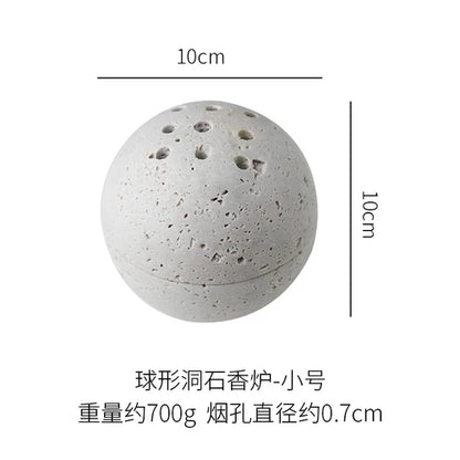 Natural Yellow Cave Stone Incense Burner European Style Marble Oil Burner