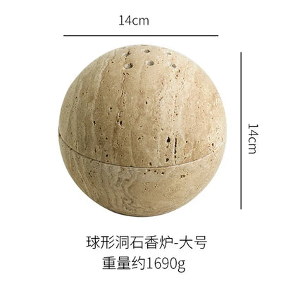 Natural Yellow Cave Stone Incense Burner European Style Marble Oil Burner