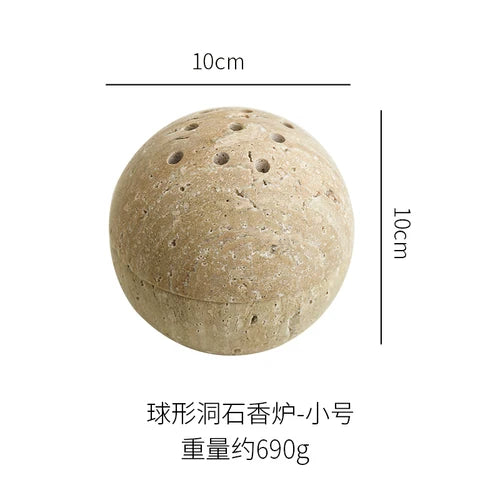 Natural Yellow Cave Stone Incense Burner European Style Marble Oil Burner