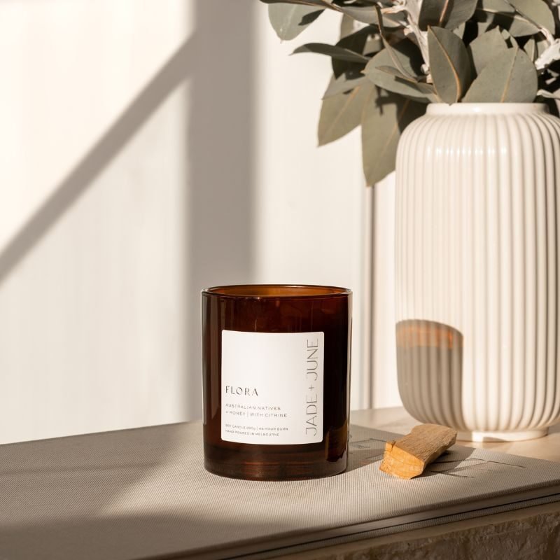Jade + June Flora Crystal-Infused Soy Candle – 45hr Burn supplier image 2