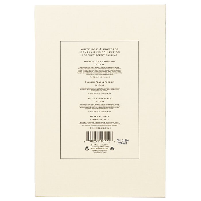 Jo Malone White Moss & Snowdrop pairing collection packaging