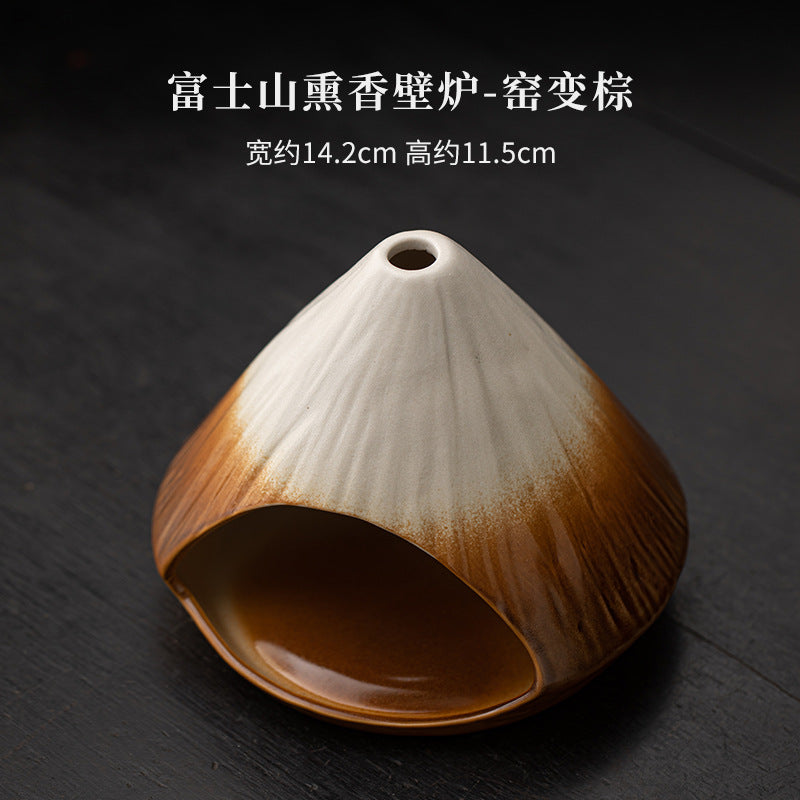 Mount Fuji Incense Burner Ceramic Fireplace Aromatherapy Holder