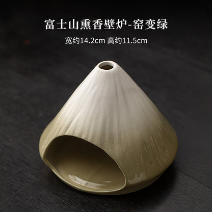 Mount Fuji Incense Burner Ceramic Fireplace Aromatherapy Holder
