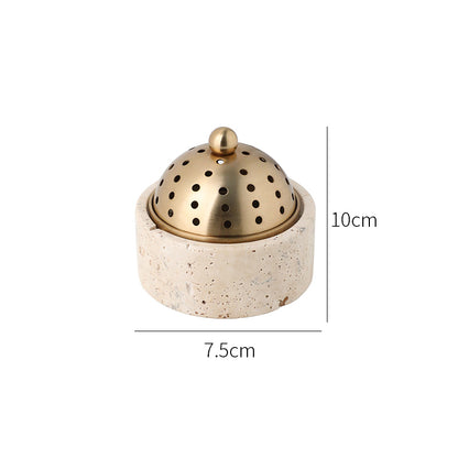 Travertine Mabkhara Burner Luxury Marble Bakhoor Incense Burner