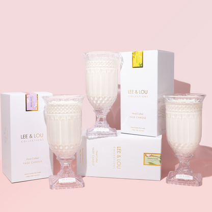Lee & Lou Vanilla Caramel Crystal Vase Candle 1.5kg styled product image 2