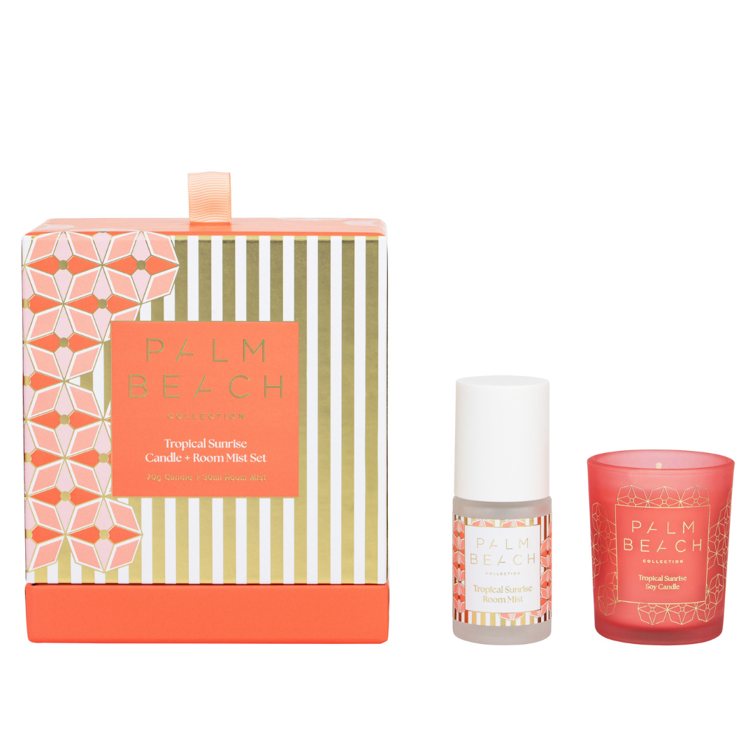 Palm Beach Fig Tropical Sunrise Mini Candle & Room Mist Set