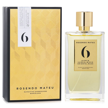 Rosendo Mateu No. 6 Jasmine, Sandalwood, Oriental Musk Eau de Parfum 100mL packaging image