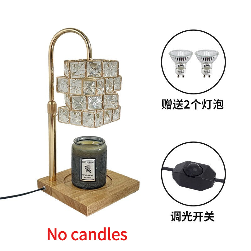 Crystal Glass Candle Warmer Lamp with Timer & Night Light