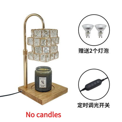 Crystal Glass Candle Warmer Lamp with Timer & Night Light