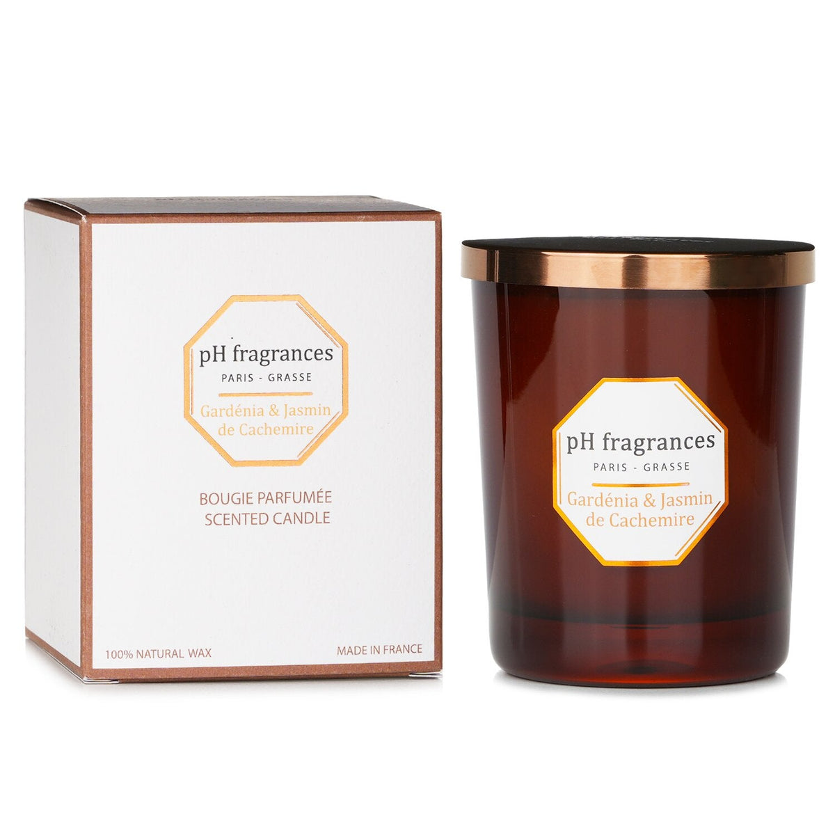 pH fragrances Scented Candle Gardenia & Jasmine Of Cashmere 180g strawberrynet alternate / packaging view