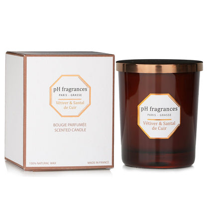 pH fragrances Scented Candle - Vetiver & Santal De Cuir 180g strawberrynet alternate / packaging view