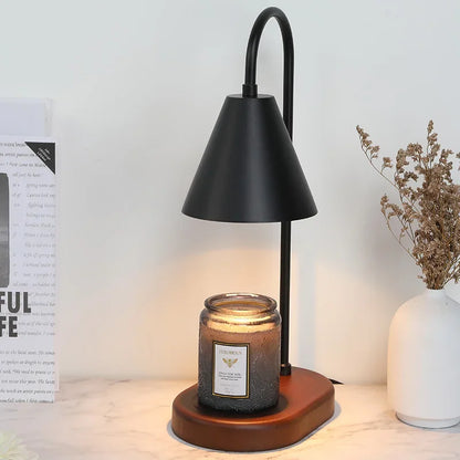 Electric Candle Warmer Lamp with Dimmer & Wooden Base