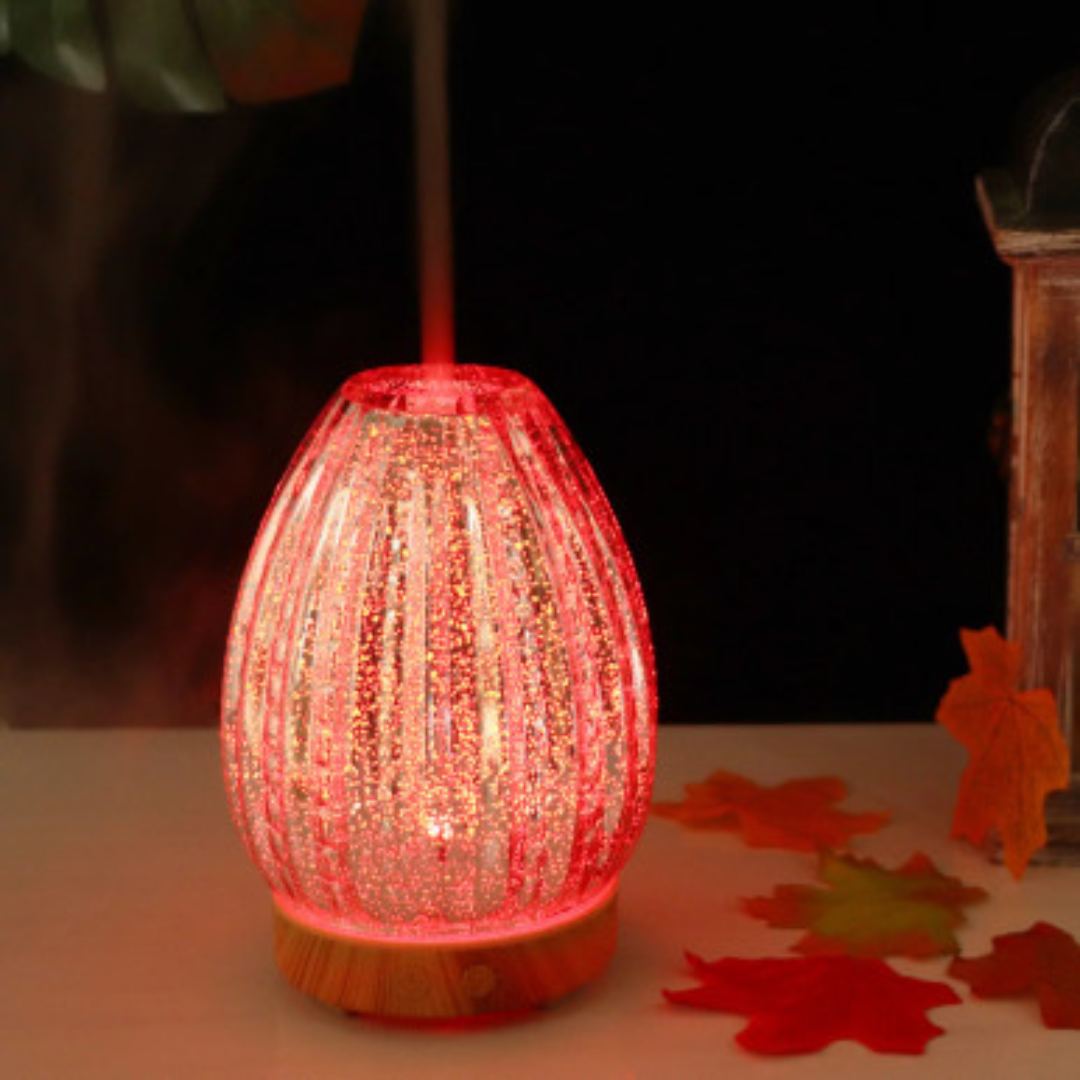 New 3D Glass Aromatherapy Machine Colorful LED 100ml 5V Essential Oil Diffuser Air Humidifier Home Creative Pattern