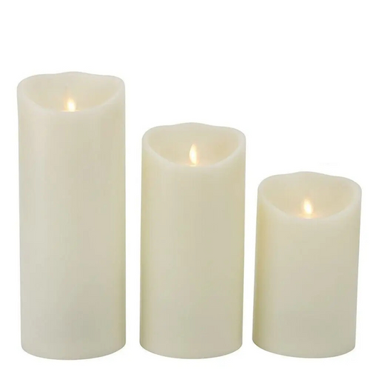 3x Flameless LED Candles – Warm White Moving Wick