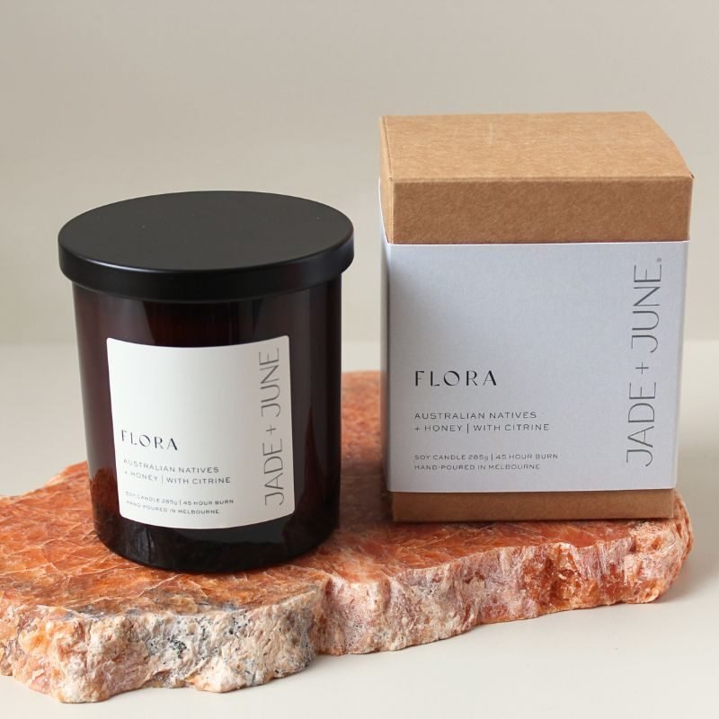 Jade + June Flora Crystal-Infused Soy Candle – 45hr Burn supplier image 6