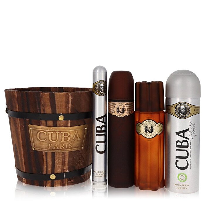 Fragluxe Cuba Gold Gift Set 100mL EDT + 35mL EDT + Body Spray + After Shave