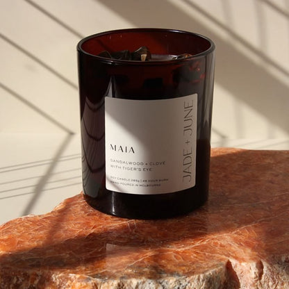 Jade + June Maia Crystal-Infused Soy Candle – 45hr Burn supplier image 5
