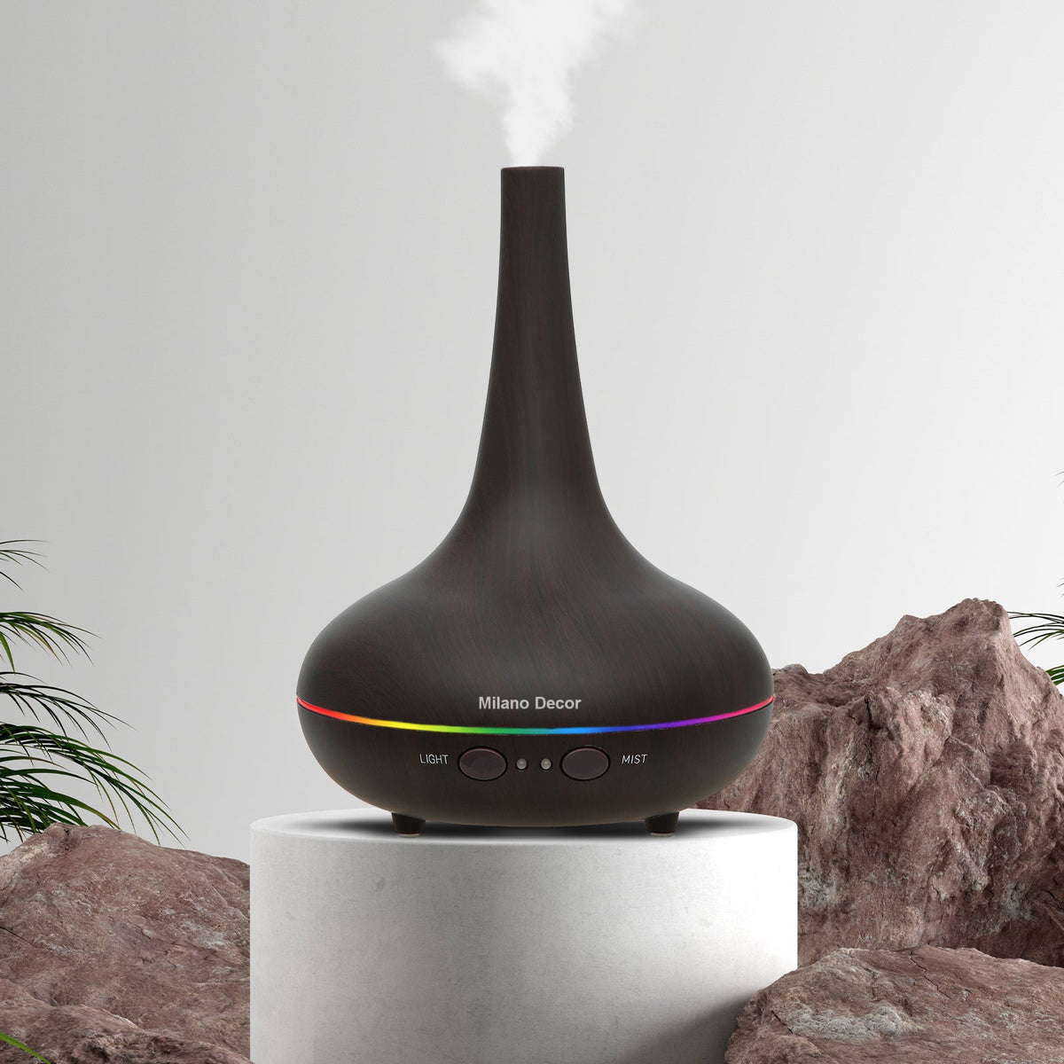 NNEIDS Milano Decor Ultrasonic Aroma Diffuser - Dark Wood Grain Color-3