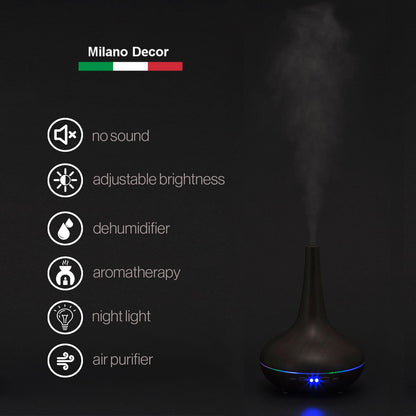 NNEIDS Milano Decor Ultrasonic Aroma Diffuser - Dark Wood Grain Color-2