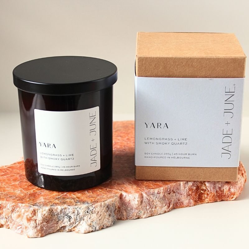 Jade + June Yara Crystal-Infused Soy Candle – 45hr Burn supplier image 4