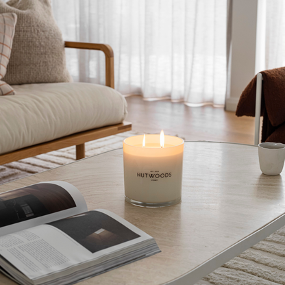Hutwoods Lime, Basil & Mandarin Candle Extra Large 250+ Hours Burn Time lifestyle image 4