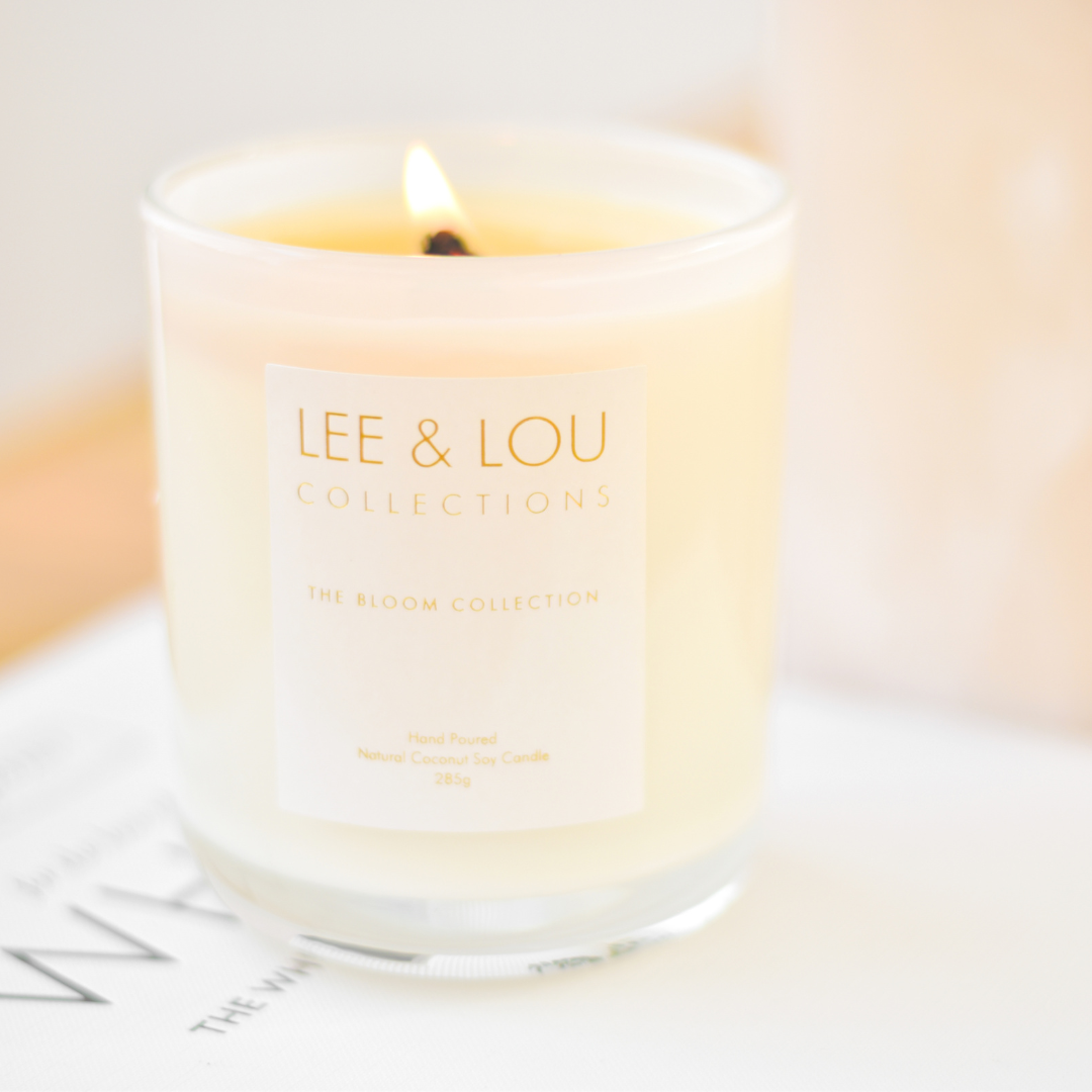 Lee & Lou Coconut & Lime Bloom Candle 285g styled product image 4