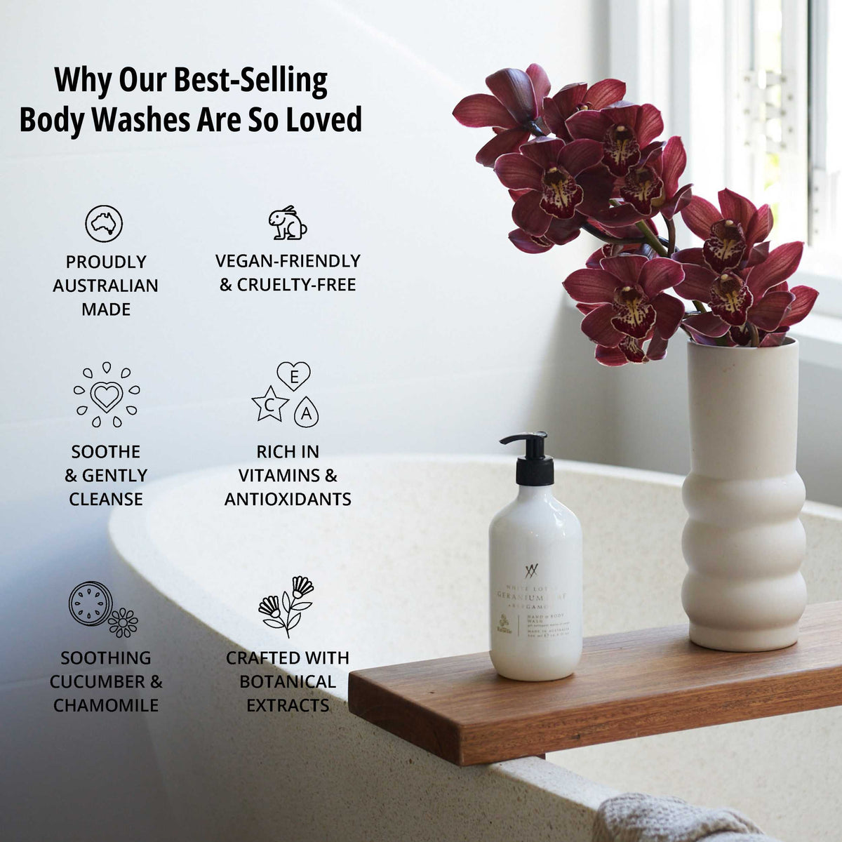 Urban Rituelle White Lotus Hand & Body Wash product benefits