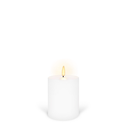 Enjoy Living Uyuni Nordic White Smooth Flameless Candle - Small Pillar