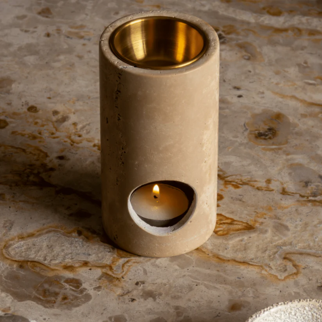 Altasphere Alta Column Travertine Oil Burner