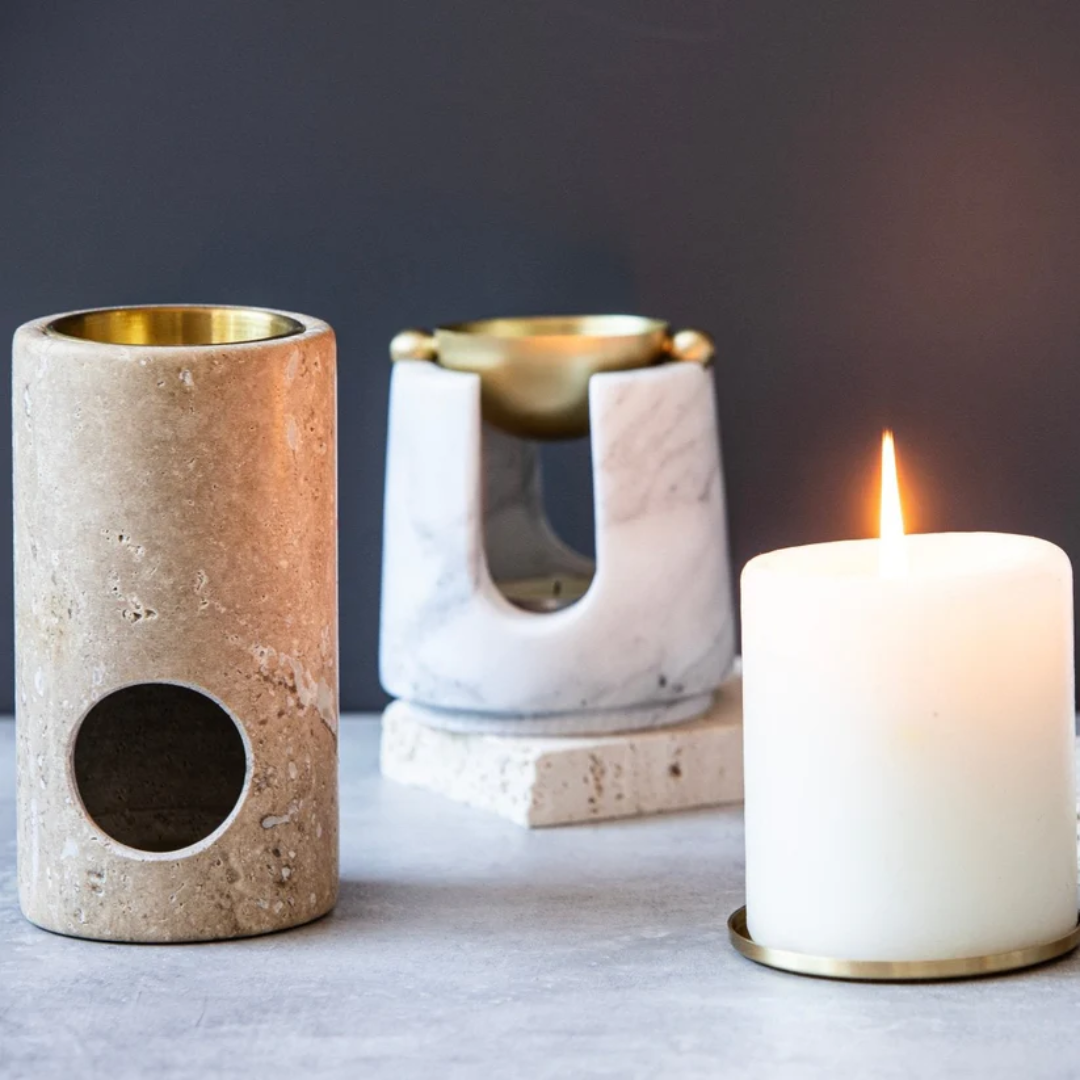 Altasphere Alta Column Travertine Oil Burner