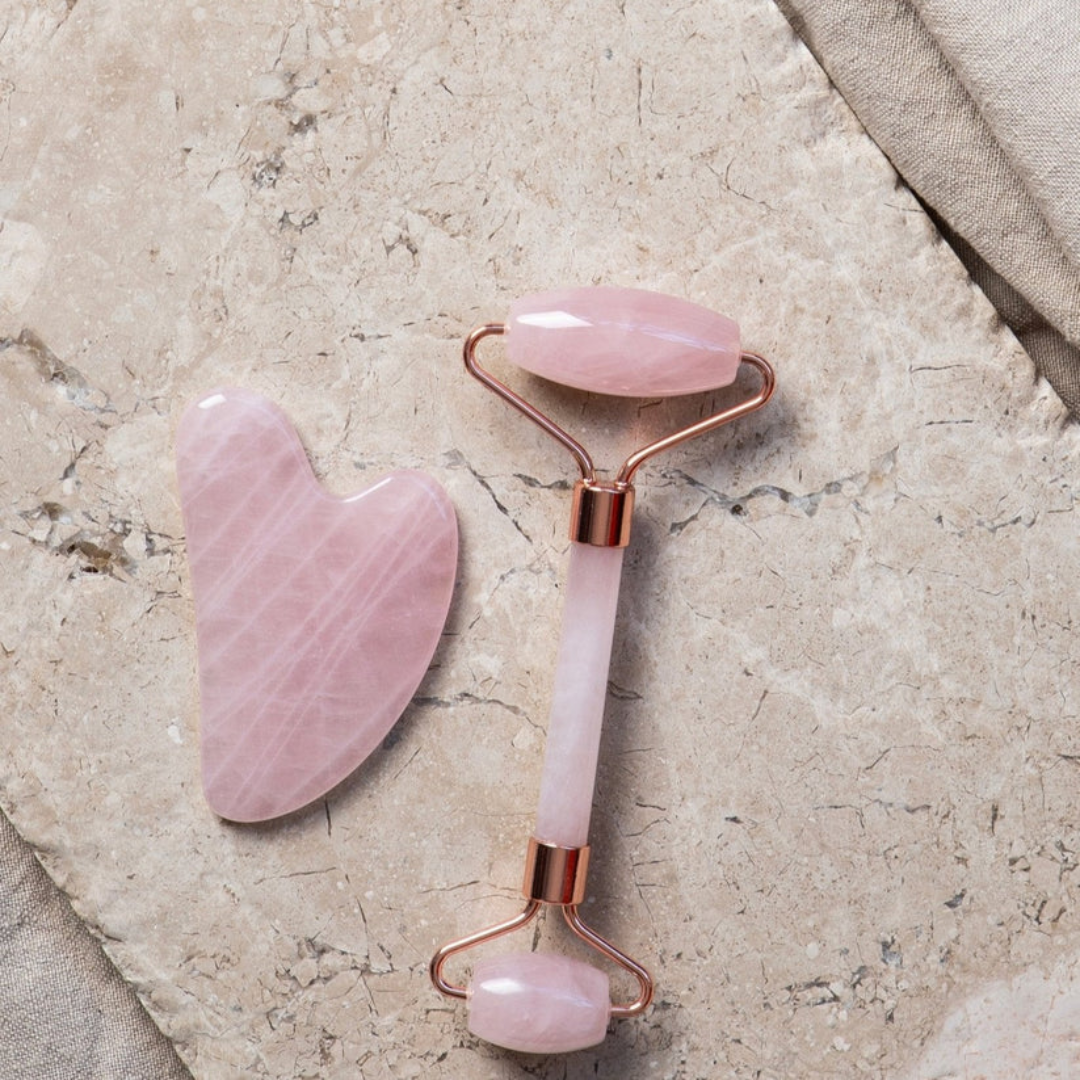 Altasphere Alta Rose Quartz Beauty Ritual Set – Roller and Gua Sha