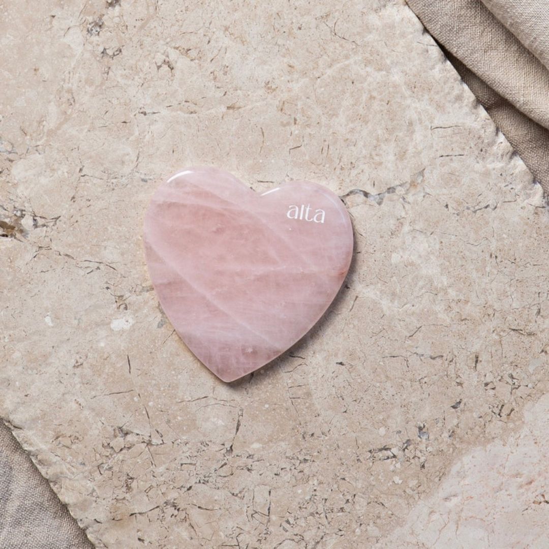 Altasphere Alta Rose Quartz Sculpted Heart Gua Sha