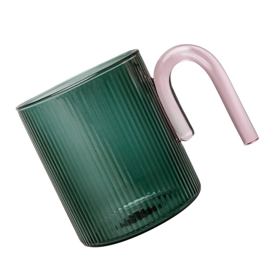 Sage & Cooper - Archer Ribbed Glass Cup Bottle Green