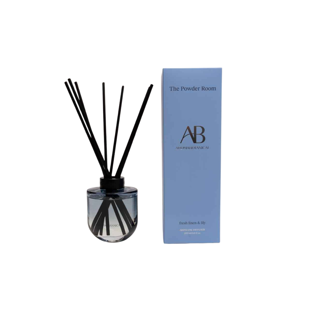 Aromabotanical Powder Room – Fresh Linen & Lily Reed Diffuser 200mL - The Gift Company