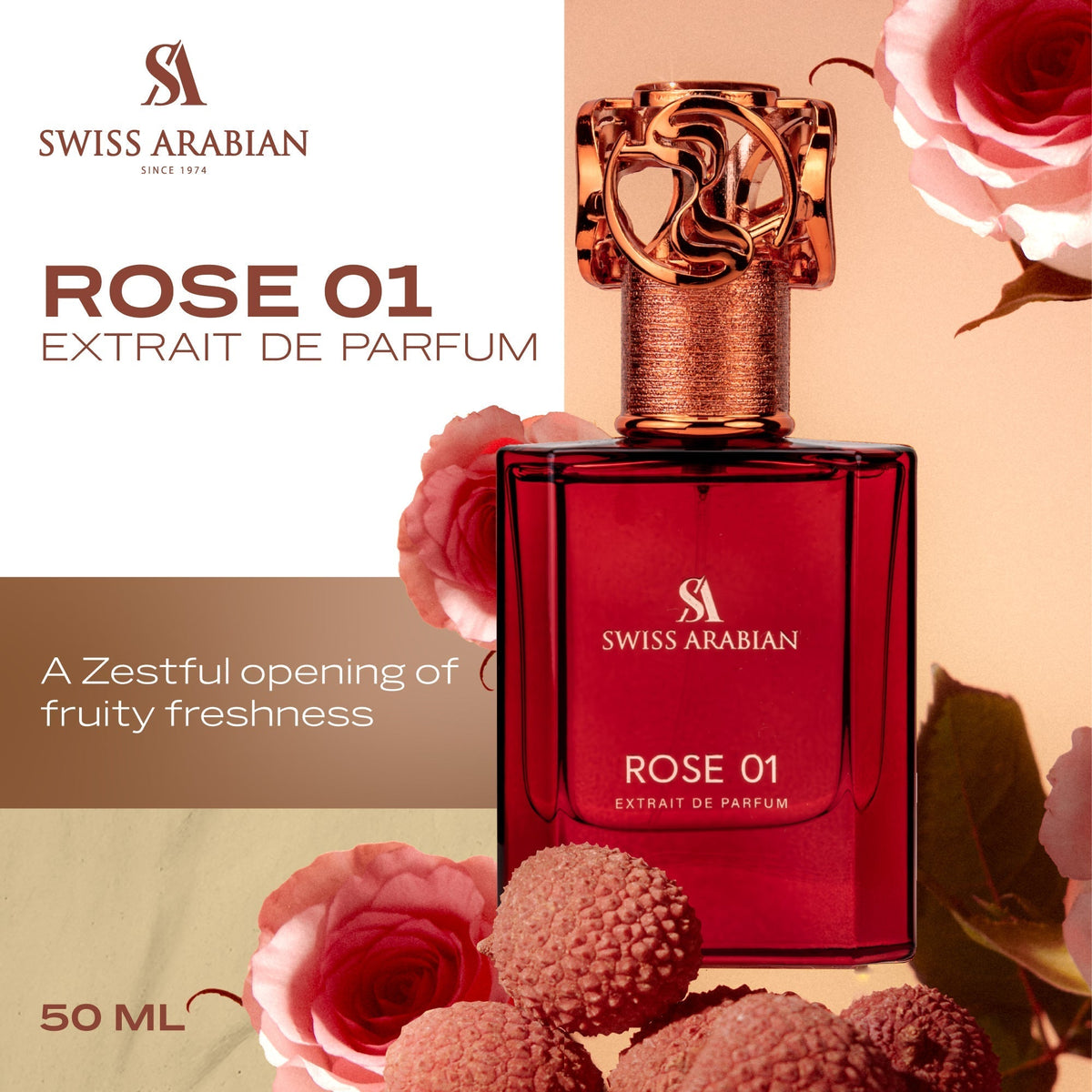 Swiss Arabian Rose 01 Extrait de Parfum Floral Fruity 50mL image 4