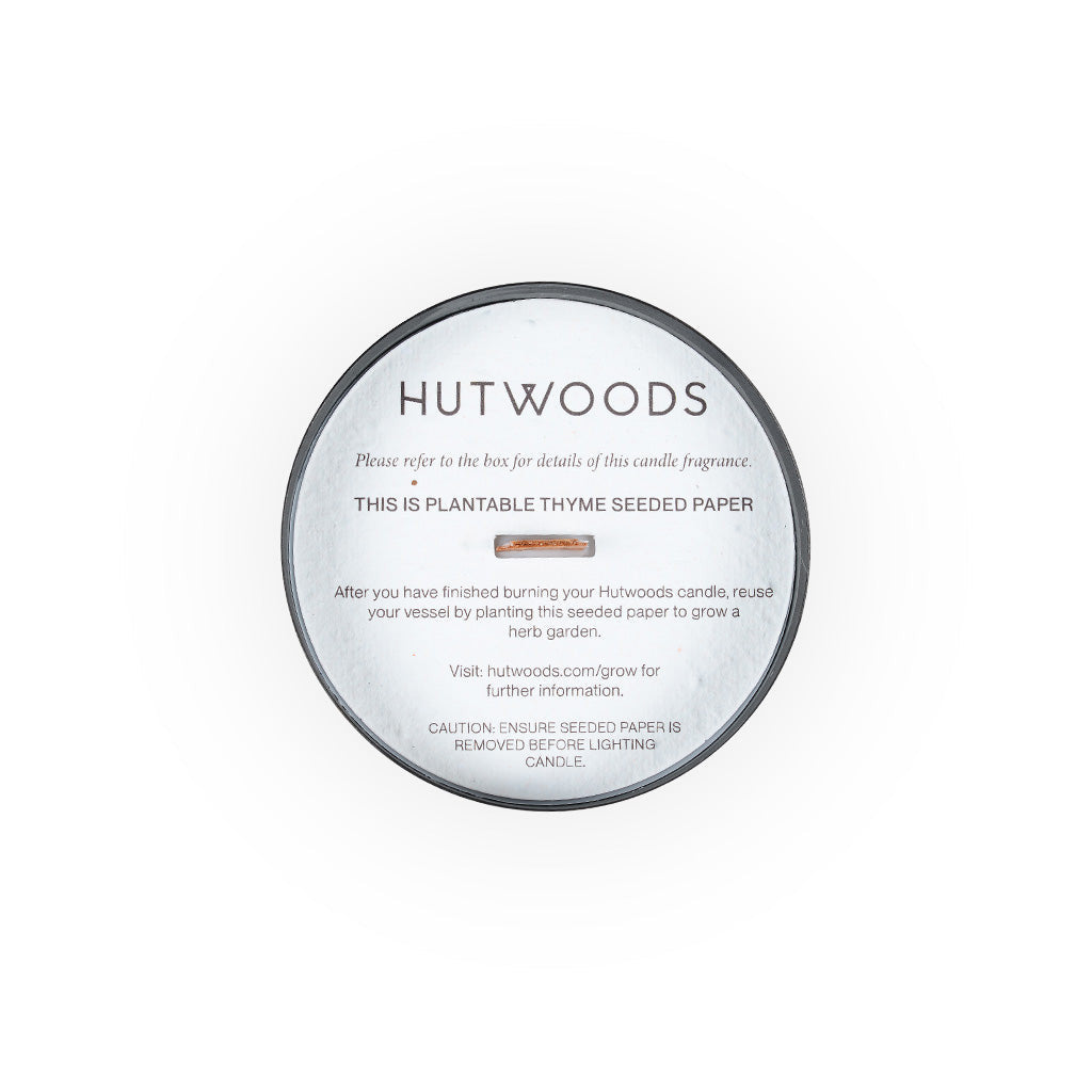 Hutwoods Wood Sage & Sea Salt Matte Black Vessel Candle 375g 80+ Hours Burn Time lifestyle image 2