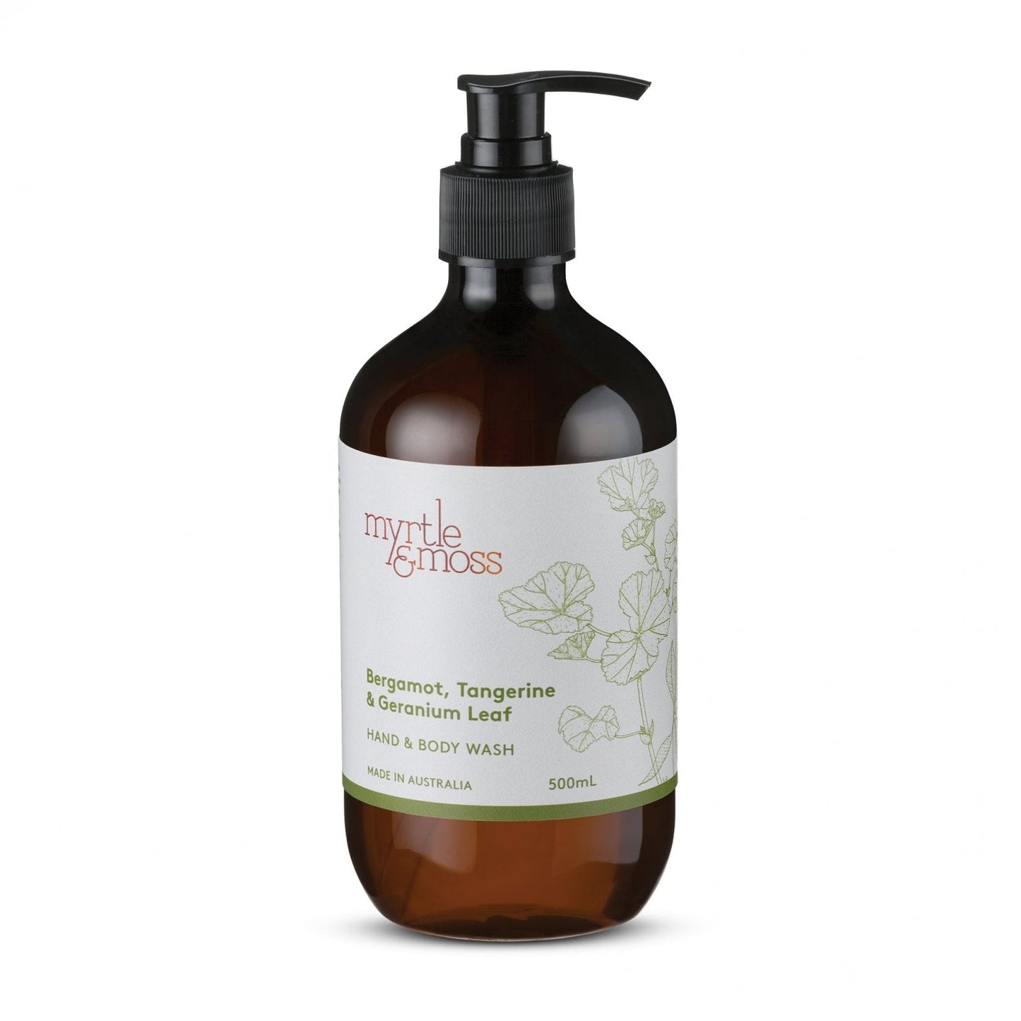 Myrtle & Moss Hand & Body Wash Refill Bergamot, Tangerine & Geranium Leaf 1L