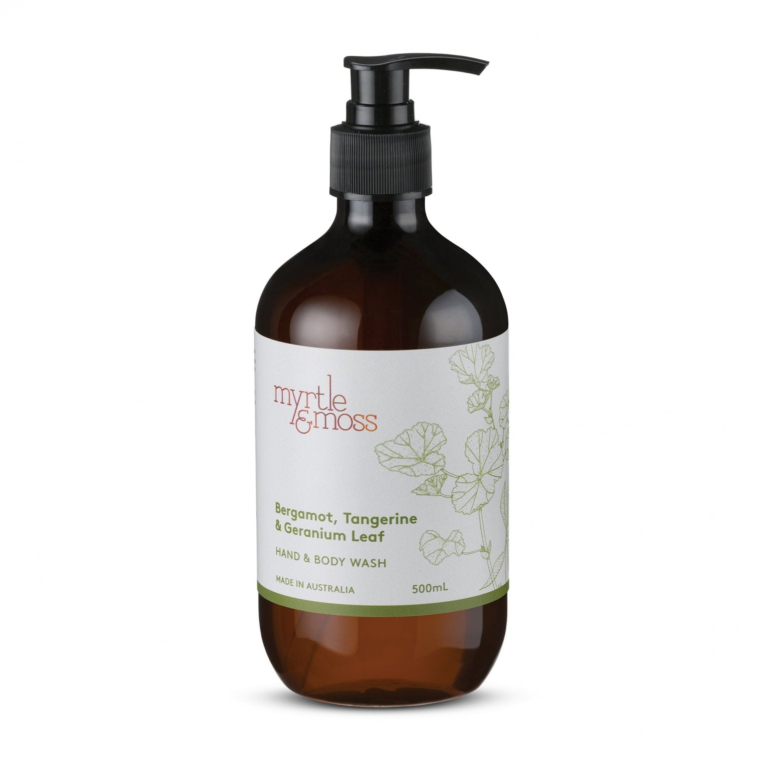 Myrtle & Moss Hand & Body Wash Bergamot, Tangerine & Geranium Leaf 500mL