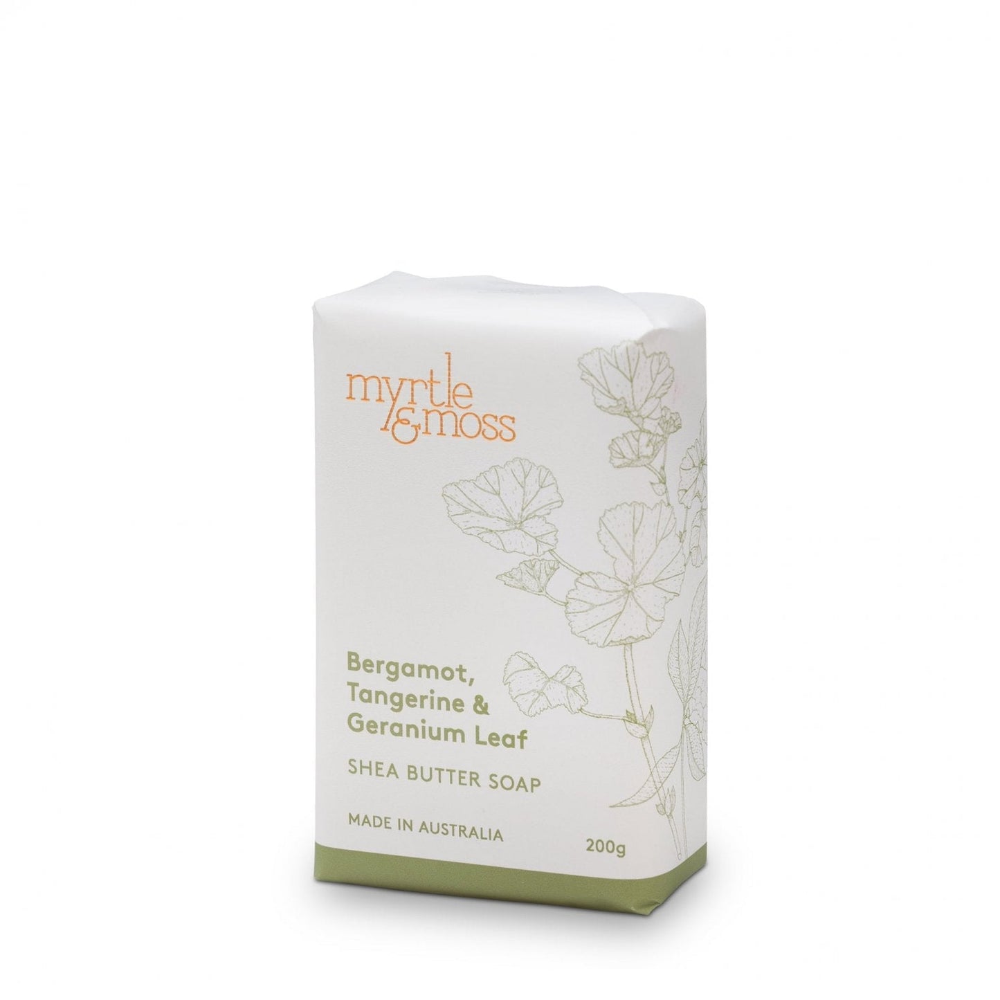 Myrtle & Moss Shea Butter Soap Bergamot, Tangerine & Geranium Leaf 200g