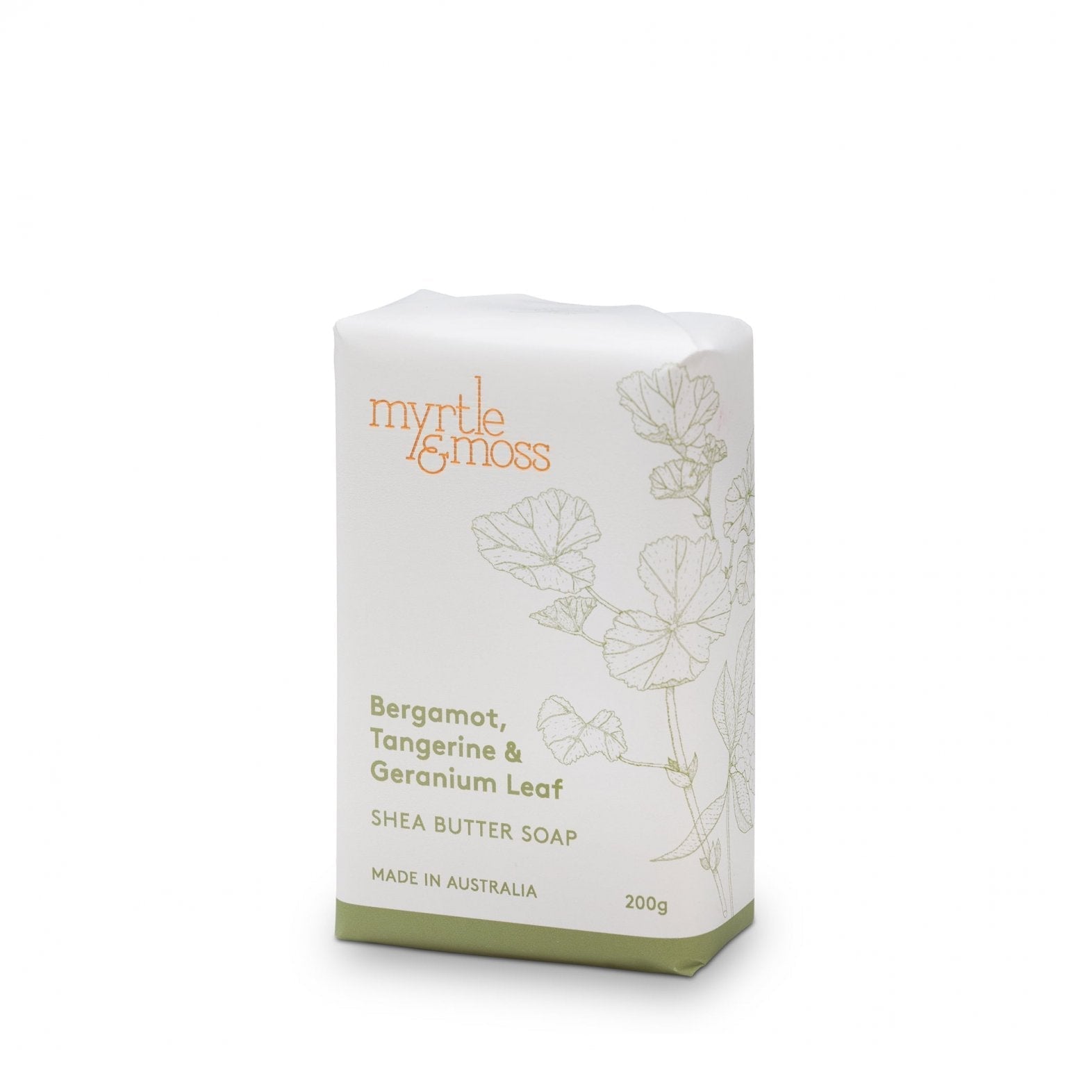 Myrtle & Moss Shea Butter Soap Bergamot, Tangerine & Geranium Leaf 200g