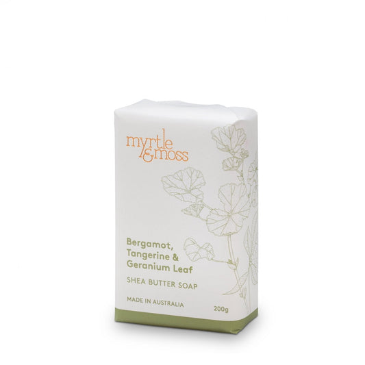 Myrtle & Moss Shea Butter Soap Bergamot, Tangerine & Geranium Leaf 200g