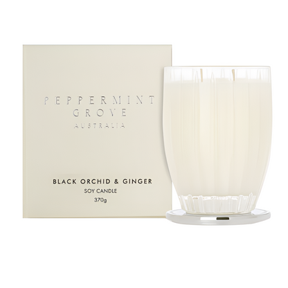 Peppermint Grove Black Orchid & Ginger Soy Candle 370g